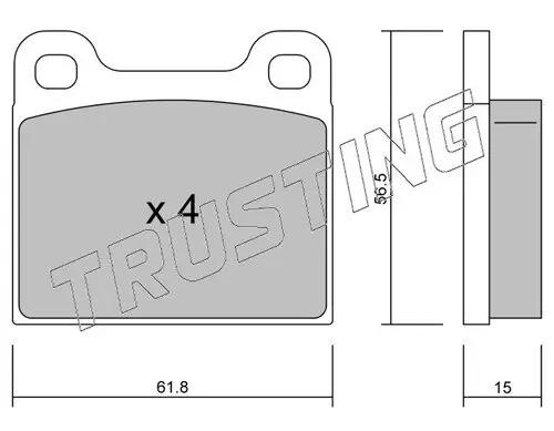 Bremsbelagsatz, Scheibenbremse TRUSTING 003.0 Bild Bremsbelagsatz, Scheibenbremse TRUSTING 003.0
