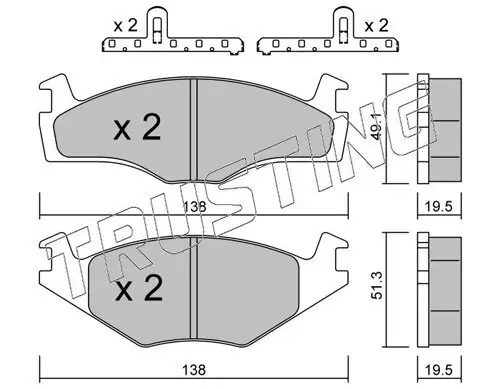 Bremsbelagsatz, Scheibenbremse TRUSTING 047.1K Bild Bremsbelagsatz, Scheibenbremse TRUSTING 047.1K