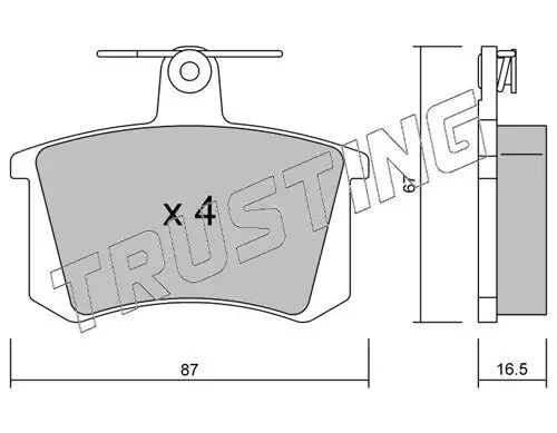 Bremsbelagsatz, Scheibenbremse TRUSTING 050.0 Bild Bremsbelagsatz, Scheibenbremse TRUSTING 050.0
