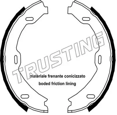 Bremsbackensatz, Feststellbremse Hinterachse TRUSTING 052.128 Bild Bremsbackensatz, Feststellbremse Hinterachse TRUSTING 052.128
