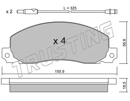 Bremsbelagsatz, Scheibenbremse TRUSTING 100.0 Bild Bremsbelagsatz, Scheibenbremse TRUSTING 100.0