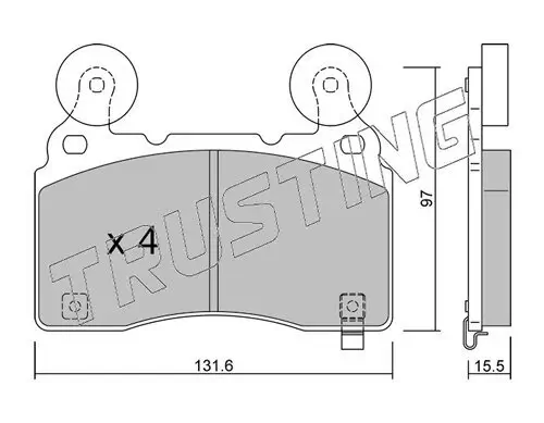 Bremsbelagsatz, Scheibenbremse TRUSTING 1179.1 Bild Bremsbelagsatz, Scheibenbremse TRUSTING 1179.1