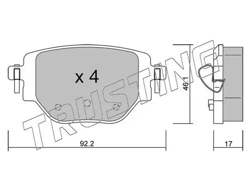 Bremsbelagsatz, Scheibenbremse TRUSTING 1246.0 Bild Bremsbelagsatz, Scheibenbremse TRUSTING 1246.0