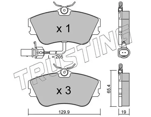 Bremsbelagsatz, Scheibenbremse TRUSTING 167.1 Bild Bremsbelagsatz, Scheibenbremse TRUSTING 167.1