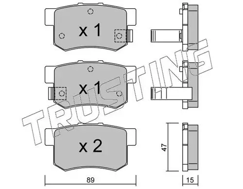 Bremsbelagsatz, Scheibenbremse TRUSTING 176.0 Bild Bremsbelagsatz, Scheibenbremse TRUSTING 176.0