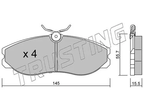 Bremsbelagsatz, Scheibenbremse TRUSTING 206.0 Bild Bremsbelagsatz, Scheibenbremse TRUSTING 206.0