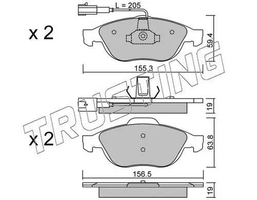 Bremsbelagsatz, Scheibenbremse TRUSTING 229.0 Bild Bremsbelagsatz, Scheibenbremse TRUSTING 229.0