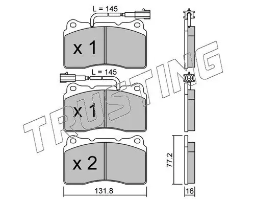 Bremsbelagsatz, Scheibenbremse TRUSTING 297.0 Bild Bremsbelagsatz, Scheibenbremse TRUSTING 297.0