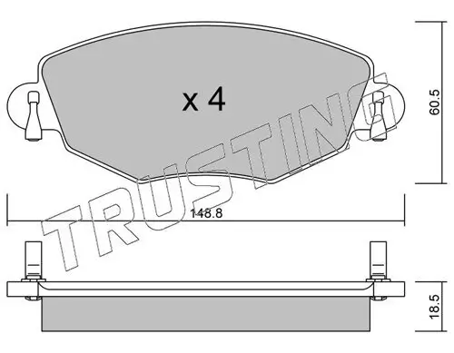 Bremsbelagsatz, Scheibenbremse TRUSTING 327.0 Bild Bremsbelagsatz, Scheibenbremse TRUSTING 327.0