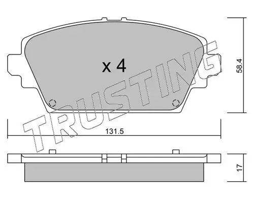 Bremsbelagsatz, Scheibenbremse TRUSTING 480.0 Bild Bremsbelagsatz, Scheibenbremse TRUSTING 480.0
