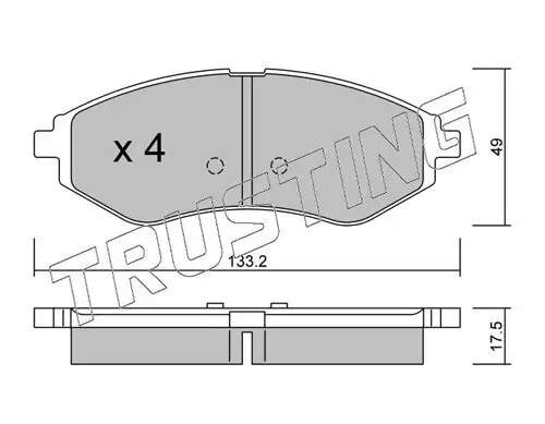 Bremsbelagsatz, Scheibenbremse TRUSTING 524.0 Bild Bremsbelagsatz, Scheibenbremse TRUSTING 524.0