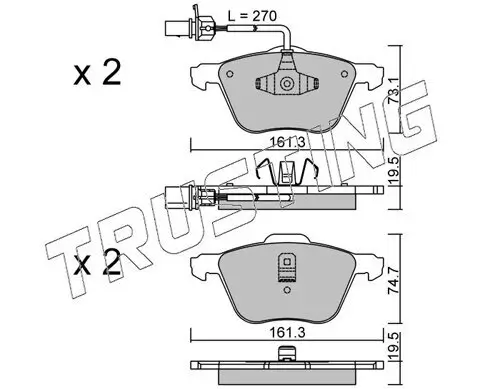 Bremsbelagsatz, Scheibenbremse TRUSTING 567.0 Bild Bremsbelagsatz, Scheibenbremse TRUSTING 567.0