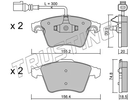 Bremsbelagsatz, Scheibenbremse TRUSTING 568.2 Bild Bremsbelagsatz, Scheibenbremse TRUSTING 568.2