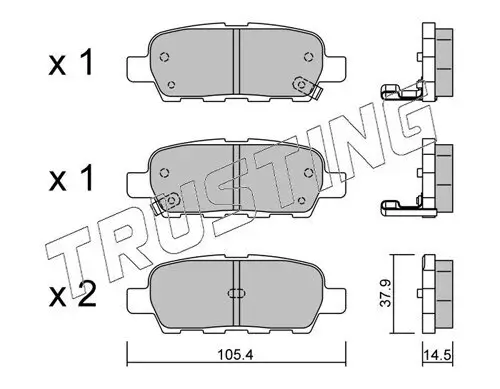 Bremsbelagsatz, Scheibenbremse TRUSTING 628.0 Bild Bremsbelagsatz, Scheibenbremse TRUSTING 628.0