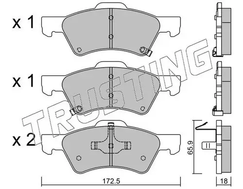 Bremsbelagsatz, Scheibenbremse TRUSTING 639.0 Bild Bremsbelagsatz, Scheibenbremse TRUSTING 639.0