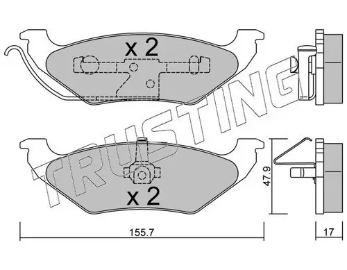 Bremsbelagsatz, Scheibenbremse TRUSTING 640.0 Bild Bremsbelagsatz, Scheibenbremse TRUSTING 640.0