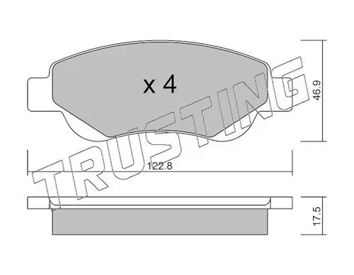 Bremsbelagsatz, Scheibenbremse TRUSTING 653.0 Bild Bremsbelagsatz, Scheibenbremse TRUSTING 653.0
