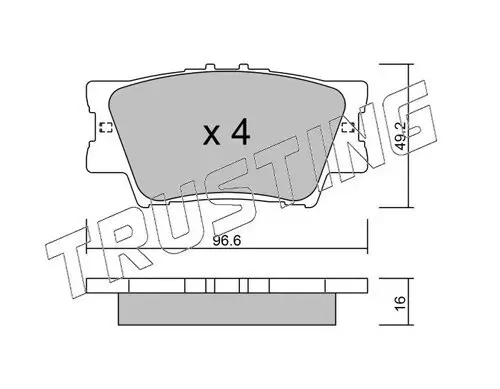 Bremsbelagsatz, Scheibenbremse TRUSTING 765.0 Bild Bremsbelagsatz, Scheibenbremse TRUSTING 765.0