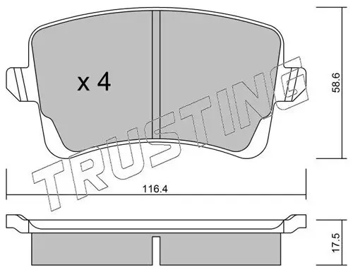 Bremsbelagsatz, Scheibenbremse TRUSTING 792.0 Bild Bremsbelagsatz, Scheibenbremse TRUSTING 792.0