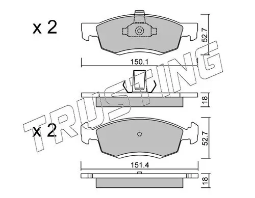 Bremsbelagsatz, Scheibenbremse TRUSTING 818.0 Bild Bremsbelagsatz, Scheibenbremse TRUSTING 818.0