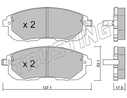 Bremsbelagsatz, Scheibenbremse TRUSTING 893.1 Bild Bremsbelagsatz, Scheibenbremse TRUSTING 893.1