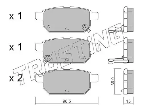 Bremsbelagsatz, Scheibenbremse TRUSTING 933.0 Bild Bremsbelagsatz, Scheibenbremse TRUSTING 933.0