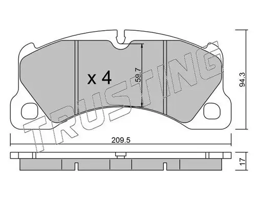 Bremsbelagsatz, Scheibenbremse TRUSTING 973.3 Bild Bremsbelagsatz, Scheibenbremse TRUSTING 973.3
