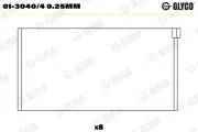 Pleuellager GLYCO 01-3040/4 0.25mm