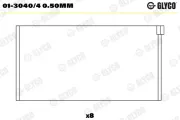 Pleuellager GLYCO 01-3040/4 0.50mm