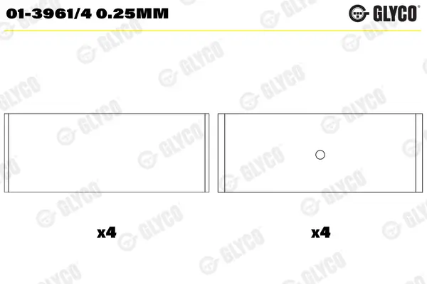 Pleuellager GLYCO 01-3961/4 0.25MM