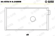 Pleuellager GLYCO 01-4116/4 0.25mm