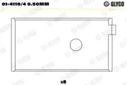 Pleuellager GLYCO 01-4116/4 0.50mm