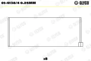 Pleuellager GLYCO 01-4138/4 0.25mm