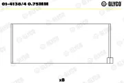 Pleuellager GLYCO 01-4138/4 0.75mm