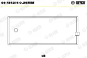 Pleuellager GLYCO 01-4142/4 0.25mm