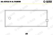 Pleuellager GLYCO 01-4142/4 0.75mm