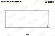 Pleuellager GLYCO 01-4147/4 0.25mm