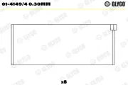 Pleuellager GLYCO 01-4149/4 0.30mm