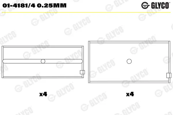 Pleuellager GLYCO 01-4181/4 0.25mm