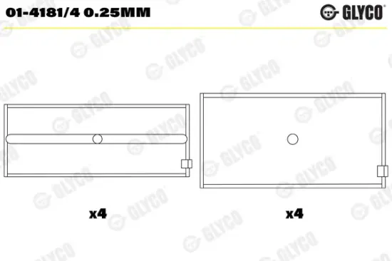 Pleuellager GLYCO 01-4181/4 0.25mm Bild Pleuellager GLYCO 01-4181/4 0.25mm