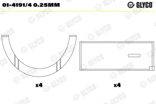 Pleuellager GLYCO 01-4191/4 0.25mm Bild Pleuellager GLYCO 01-4191/4 0.25mm