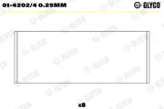 Pleuellager GLYCO 01-4202/4 0.25mm