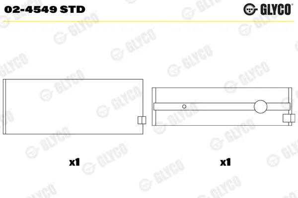Kurbelwellenlager GLYCO 02-4549 STD