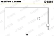 Pleuellager GLYCO 71-3174/4 0.25mm