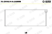 Pleuellager GLYCO 71-3442/4 0.25mm