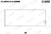 Pleuellager GLYCO 71-3616/4 0.25mm