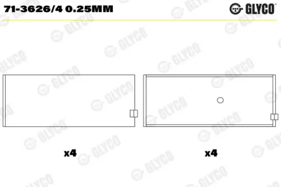 Pleuellager GLYCO 71-3626/4 0.25mm Bild Pleuellager GLYCO 71-3626/4 0.25mm