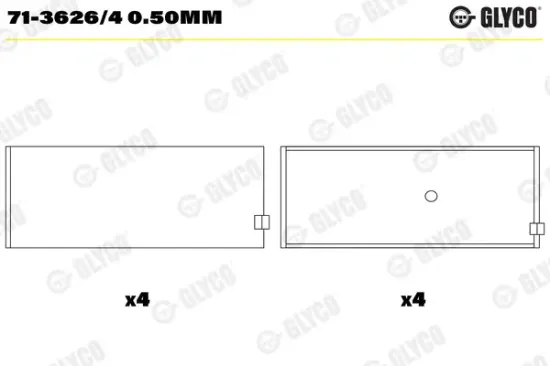 Pleuellager GLYCO 71-3626/4 0.50mm Bild Pleuellager GLYCO 71-3626/4 0.50mm