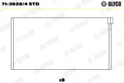 Pleuellager GLYCO 71-3628/4 STD