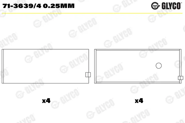 Pleuellager GLYCO 71-3639/4 0.25mm